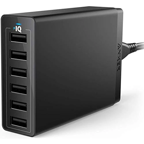 Oferta limitada: Anker Cargador USB, PowerPort 6 USB 60W de 6 Puertos, Cargador de sobremesa de tamaño Familiar con tecnología PowerIQ, para iPad, Samsung, Nexus, Nokia, Motorola y Otros (Negro) de 34.99 € a 25.99 € (ahorro 26%)