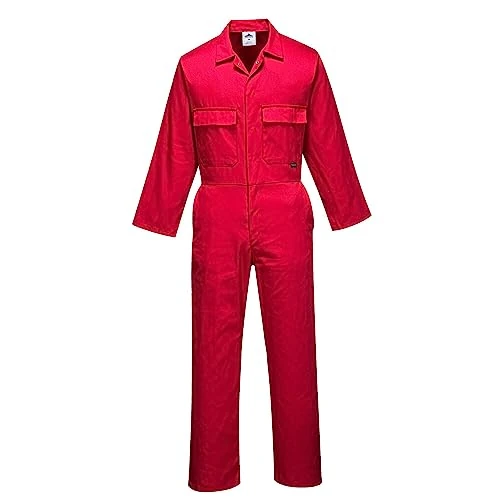 Portwest S999 Herren Euro-Arbeitskleidung Polycotton Overall Arbeitsanzug Rot, M