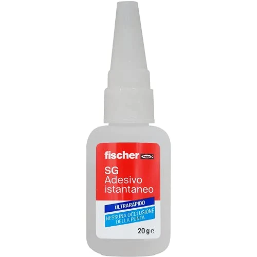 Offerta a tempo: Fischer SG 20 Gr Adesivo istantaneo, Colla Ultra Rapida Attacca Tutto, Cianoacrilato, Non si Occlude la Punta, per Legno, Plastica, Metallo e Riparazioni, 508055 - 35% da 8.90 € a 5.81 €