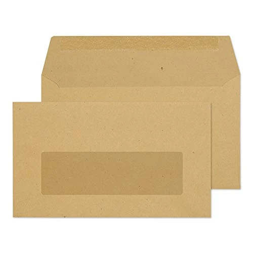 Blake Purely Everyday 89 x 152 mm 70 gsm Wallet Gummed Window Envelopes (23770) Manilla - Pack of 1000
