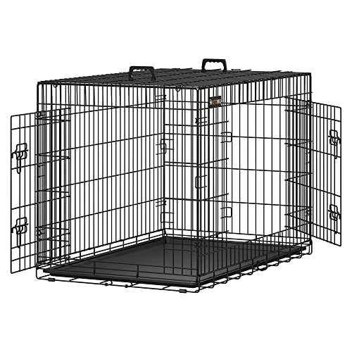 Zeitlich begrenztes Angebot: Feandrea Hundekäfig, klappbar, mit 2 Türen, ausziehbare Kunststoffschale, 107 x 70 x 77,5 cm, XL, schwarz PPD42H von 59.99 € auf 50.99 € (15% Rabatt)