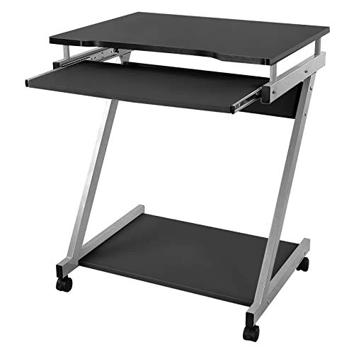 Offerta a tempo: VASAGLE Scrivania per Computer, Scrivania da Ufficio, Facile da Montare, Tavolo Porta PC con Ripiano Scorrevole Porta Tastiera, 4 Rotelle con Freno per Casa Ufficio Studio Nero LCD811B - 15% da 45.99 € a 39.09 €