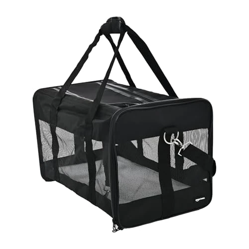 Limited offer: Amazon Basics Soft-Sided Mesh Pet Travel Carrier for Dog, Cat, up to 22 pounds, 19.7" L x 12" W x 12" H, Black from 29.99 EUR to 29.99 EUR (save 0%)