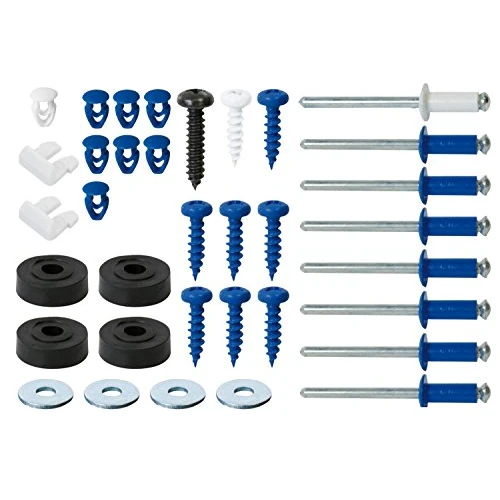 Offre limitée : Cora 000116012 Kit de fixation complet pour plaques d'immatriculation avec 8 rivets, 8 vis, 8 boulons, 8 écrous, 4 vis, 2 arrêtoirs, Noir de 14.46 EUR à 14.46 EUR (remise 0%)