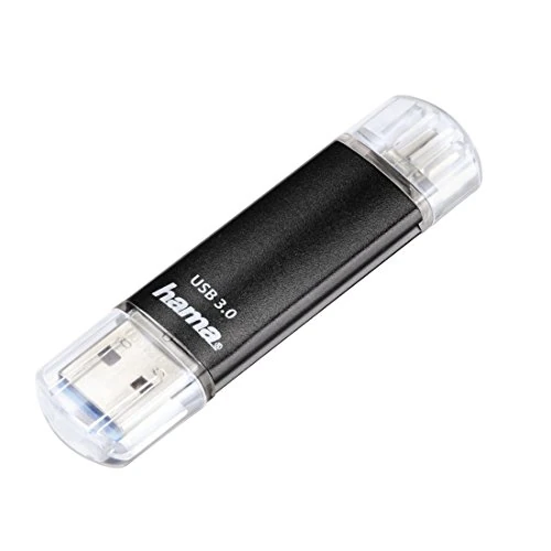 Hama 64GB USB-Speicherstick mit USB 3.0 & microUSB (2-in-1 USB-Stick, z.B. für Android Handy, Tablet, Computer, Notebook, PC, Laptop, MacBook, OTG, 40MB/s) Handy-Stick, Doppel Memory-Stick schwarz