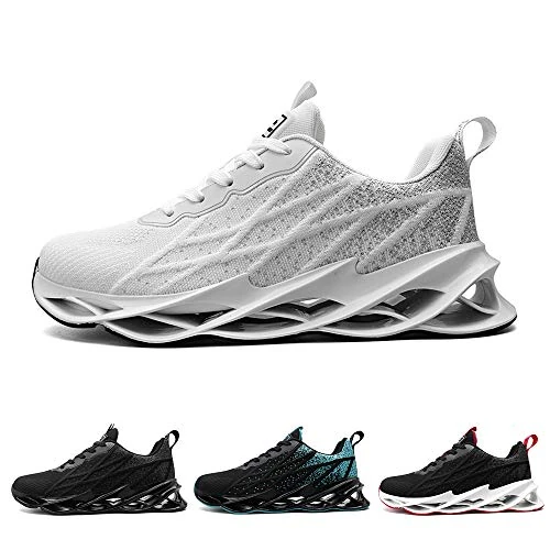 Offerta a tempo: Uomo Moda Scarpe da Ginnastica Corsa Sportive Sneakers Running Fitness Casual Trainers Bianco White 41 - 37.51% da 39.99 € a 24.99 €