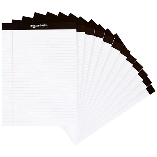 Offerta a tempo: Amazon Basics Legal/a righe larghe, 12 confezioni da 50 fogli per tampone 8.5-Inch by 11.75-Inch, bianco, Letter - 0.00% da 22.57 € a 22.57 €