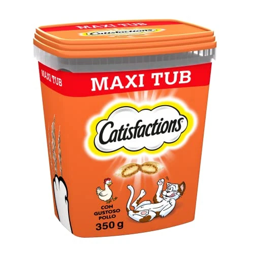 Oferta limitowana: Catisfactions Przekąska dla kota, zapasowy rozmiar 700 g kurczak, 2 x 350 g Maxi Tub każdy z 61.64 zł na 61.64 zł (oszczędź 0.00%)