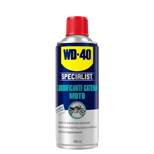 Offerta a tempo: WD-40 - Specialist - Lubrificante Catena Moto - Per Condizioni Asciutte - Asciugatura rapida - Protezione a lunga durata, Riduce l'usura della catena - Compatibile con O, X e Z ring - Spray 400ml - 28% da 12.21 € a 8.80 €