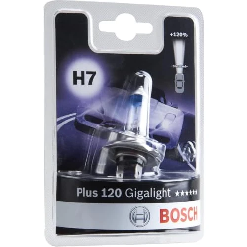 Zeitlich begrenztes Angebot: Bosch H7 Plus 120 Gigalight Halogen-Glühlampe für Auto-Scheinwerfer, 12 V 55 W, 120 % mehr Licht - Lampensockel Typ PX26d - 1 Ersatz-Scheinwerferlampe von 9.86 € auf 8.55 € (13% Rabatt)