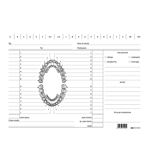 Offerta a tempo: EDIPRO - E3529 - 100 schede per dentisti, 17x24 - 16% da 15.75 € a 13.30 €