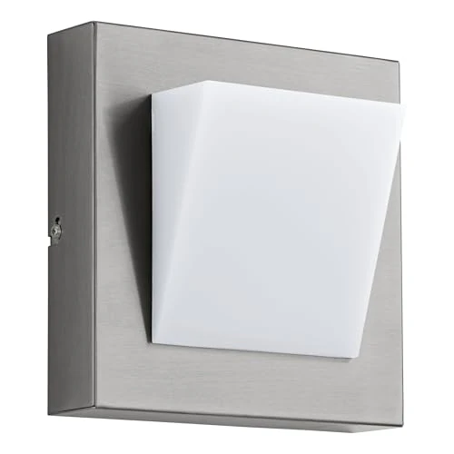 Limited-time offer: Eglo LED Outdoor Wall Lamp Calgary 1, Single-Flame Exterior Light | wall light Made of Stainless Steel and Plastic, Colour: Silver, White, IP44 from 46.90 £ to 46.90 £ (save 0.00%)