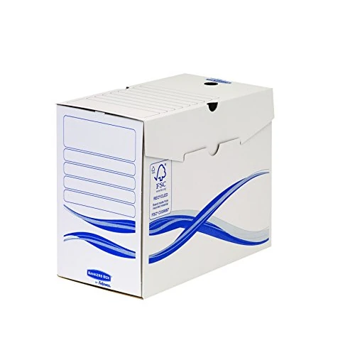 Oferta limitowana: Bankers Box Basic Pudełka Archiwalne (A4+, 150 mm) 25 Sztuk Białe/Niebieskie z 146.45 zł na 146.45 zł (oszczędź 0.00%)