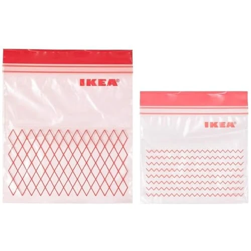 IKEA Bolsa, Plástico, Rojo, 19x8x5 cm, 60 Unidades