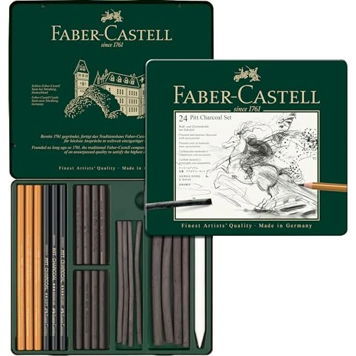 Tijdelijke aanbieding: FABER-CASTELL 112978 Pitt kolenset in metalen etui, 24-delig van 38.11 EUR naar 36.59 EUR (korting 4%)