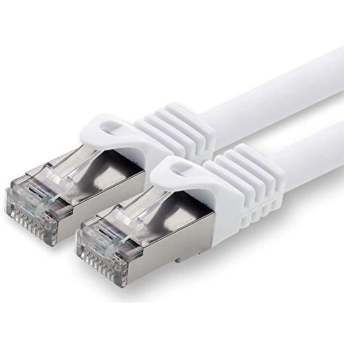 Offerta a tempo: 1aTTack.de 3,0m - bianco - 1 pezzo - CAT.7 Cavi di Rete CAT7-10000 MBit/s S-FTP doppia schermatura PIMF 600MHz 4x2xAWG26 / 7 CU rame non contiene alogeni compatibile con CAT5e CAT6 CAT 6a Cat8 - 16% da 8.95 € a 7.50 €