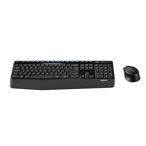 Offerta a tempo: Logitech MK345 Combo Tastiera di Dimensioni Standard con Poggiapolsi e Comodo Mouse per la Mano Destra, Layout Internazionale QWERTY - Nero - 31% da 64.99 € a 45.00 €