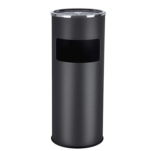 Offerta a tempo: Songmics Pattumiera Portacenere con Secchio Interno Rimovibile, Cestino per Spazzatura in Acciaio, per Ufficio Hotel Giardino ed Esterni, 24.5 x 60.5 cm (Diam. x A), Nero, LTB17C - 11% da 41.99 € a 37.39 €