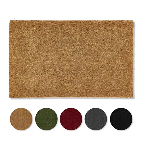 Carpido Paillasson Coco antidérapant - Tapis pour l'extérieur Couvert Resistant - Fibre Naturelle Durable - 100% Coco 40x60 cm Naturel