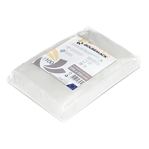 BOLSEMACK Vakuumierbeutel 20x25cm - Vakuumbeutel 100 Stück für alle Vakuumierer & Lebensmittel Vakuumiergerät - Vacuum bags sehr stark & reißfest - Vakuumbeutel lebensmittel BPA-frei