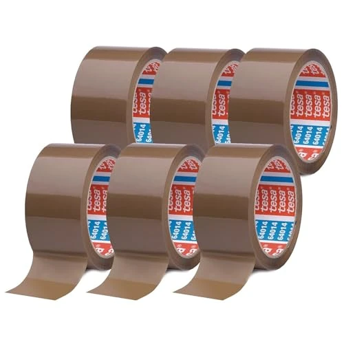 Limited-time offer: tesapack 64014 Low-Noise Parcel Tape, Pack of 6, for Packing Parcels and Shipping Boxes, Transparent, 6 Rolls, Each Roll 66 m from 10.94 GBP to 8.80 GBP (save 20%)