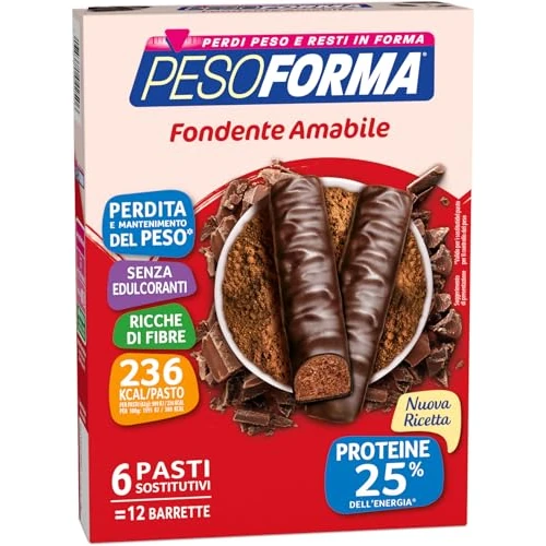 Limited offer: Pesoforma Bars Chocolate Fudge Amabile 6 Meals 12 Pieces from 12.40 EUR to 6.49 EUR (save 48%)