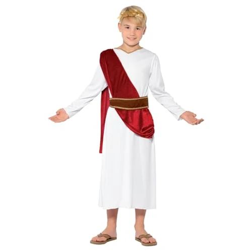 Oferta limitada: Smiffys Traje de Romano, blanca, con Hábito, Cinturón y Diadema Halloween, Carnaval de 21.25 € a 17.99 € (ahorro 15%)