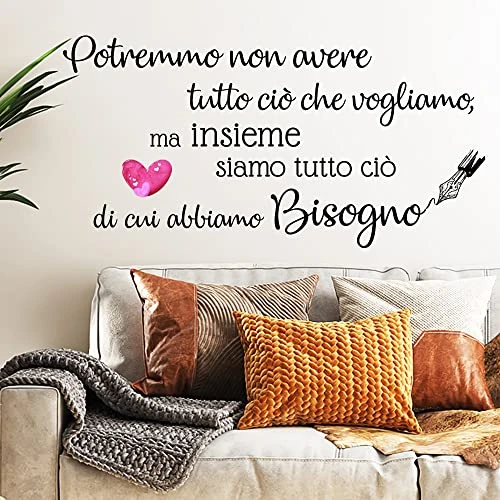 Offerta a tempo: Adesivi murali frasi Famiglia Potremmo non avere tutto ciò che vogliamo wall stickers frasi adesive da parete scritte adesive da muro in italiano per casa decorazione adesiva murale da parete amore - 0.00% da 19.90 € a 19.90 €