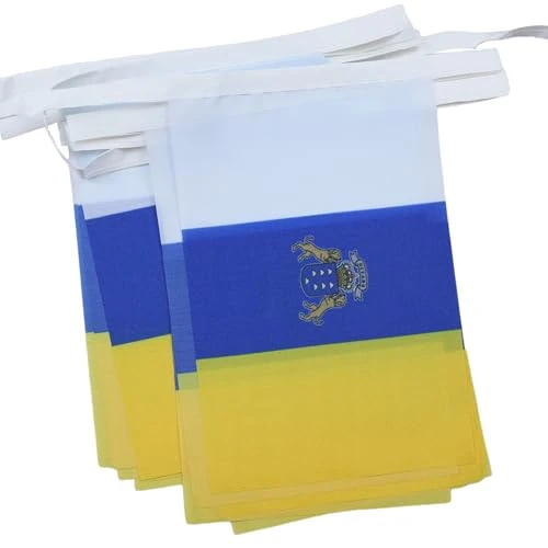 Limited-time offer: AZ FLAG Canary Islands Bunting Flag, 20 Ft Garland 20 Small Spanish region of Canarias Flags 8'' x 6'', 100% Polyester String Pennant, 6 meters from 12.50 £ to 12.50 £ (save 0.00%)