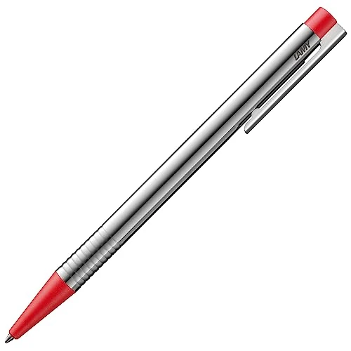 Lamy logo matt red - Penna a sfera con cassa elegante e robusta in acciaio inossidabile - larghezza del tratto M - ricambio di grande capacità M 16 in rosso incluso