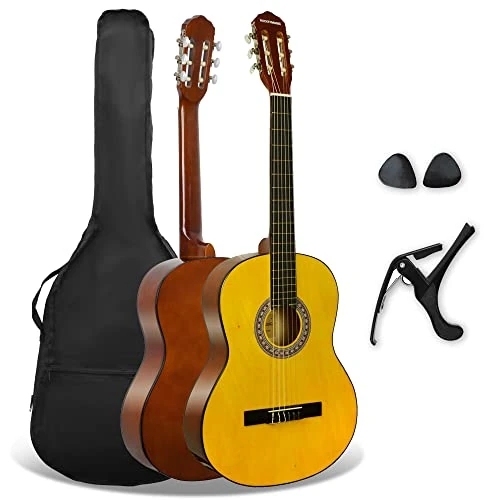 Begrenztes Angebot: 3rd Avenue XF 4/4 Flamencogitarren-Starterset in Normalgröße, Konzertgitarre mit Nylonsaiten, mit Gigbag, Kapodaster und Plektren – in Natur von 69.59 EUR auf 69.59 EUR (Rabatt 0%)