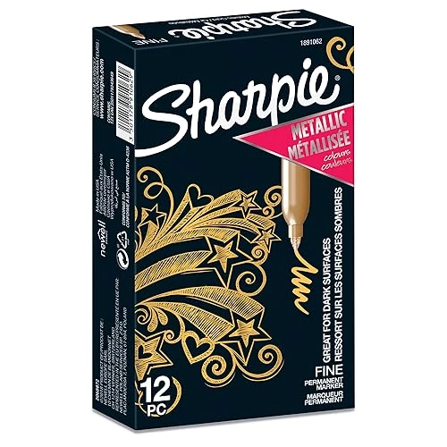 Sharpie pennarelli indelebili metallici | punta fine | oro | confezione da 12
