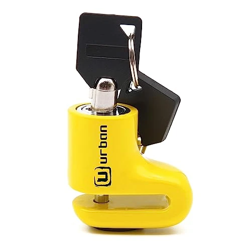 Offerta a tempo: URBAN 564A Bloccadisco per Moto, Universale ø5mm, Il Più Compatto, Leggero e Portatile, Più Visibile e Dissuasivo, Chiusura in Acciaio, Lucchetto Antifurto Bicicletta, Monopattino - 48% da 19.26 € a 9.99 €