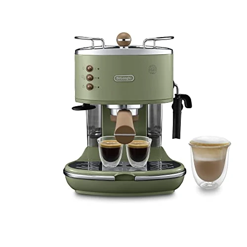 De'Longhi Vintage Icona ECOV310.GR Pump Espresso and Cappuccino Machine, 1.4 Litre, 1100 Watts - Green