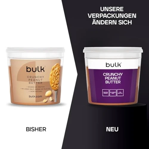 Limitiertes Angebot: Bulk Erdnussbutter, Knackig, 1 kg von 10.99 EUR auf 10.34 EUR (Spare 6%)