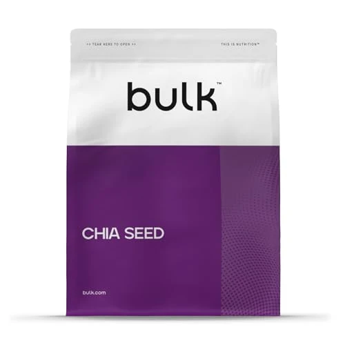 Offre limitee: Bulk Graines de Chia, Riche en protéines (23 g pour 100 g) et en fibres (28 g pour 100 g), Idéal pour les smoothies, Pâtisseries et porridge, Végan, Les emballages peuvent varier de 6.99 EUR a 6.99 EUR (economie 0%)