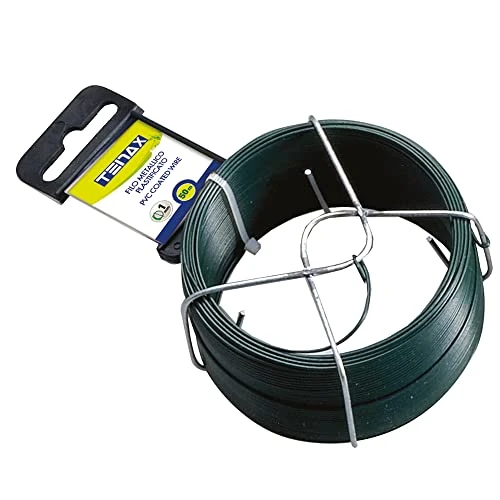 tenax IJzerdraad met kunststof gecoat, groen, lengte 50 m, diameter 1 mm