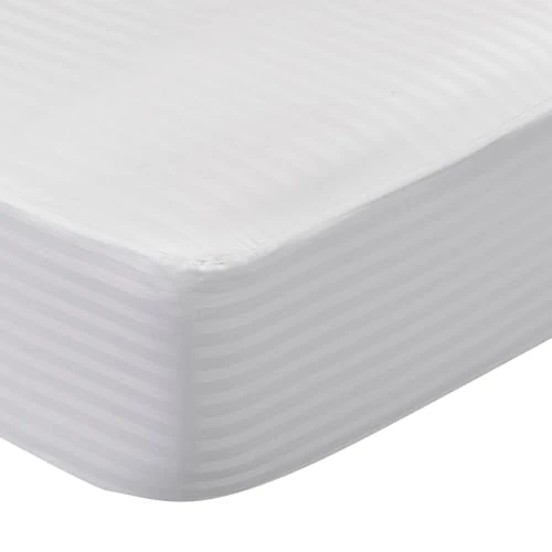 Pikolin Home – Ticking Mattress Protector, 100% Cotton, white, Lit 200-200 x 190/200 cm