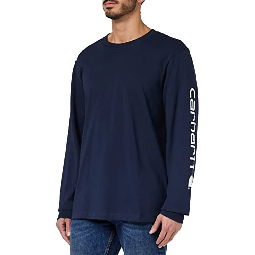 Offerta a tempo: Carhartt T-Shirt Pesante, Vestibilità Comoda, Manica Lunga, Grafica Del Logo Sulla Manica, Uomo, Blu (Blu Navy), S - 40% da 29.99 € a 17.99 €