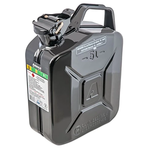 Arnold, Tanica Per Carburante In Metallo, 5 L, Nero, 6011-X1-2000, 23 x 12 x 31 cm