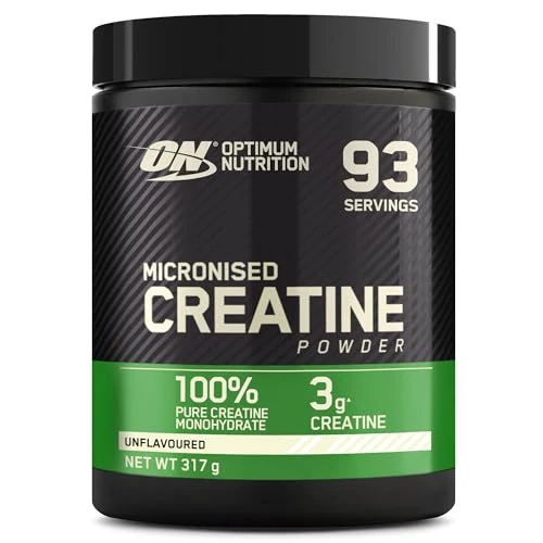 Optimum Nutrition Créatine Micronisée en Poudre, Sans Arôme, 317g, 93 Doses