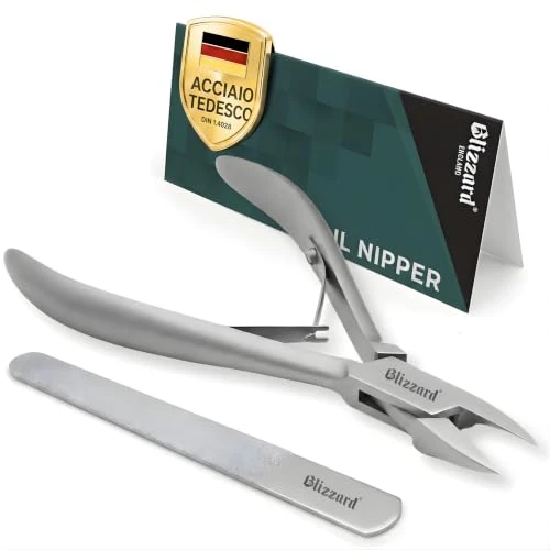 Offerta a tempo: Blizzard Tronchese Unghie Piedi Professionale per Unghie Incarnite e Spesse - Tagliaunghie Podologia in Acciaio Inox - Per Anziani e Uomo - Set Pedicure con Lima - 13cm Taglio Retto - 0.00% da 25.95 € a 25.95 €