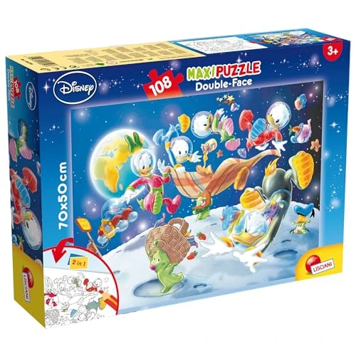 Liscianigiochi Mouse in Space Mickey & Friends PUZZLE RECTO/VERSO 108 PIECES – MICKEY-48298, 48298, multicolore
