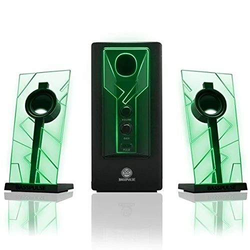 Offerta a tempo: GOgroove BassPULSE 2.1 Altoparlanti per PC con Luci a LED Verdi, Subwoofer Amplificato - Sistema di Altoparlanti per Giochi, Casse per PC, Desktop, Il Computer Portatile - 0.0% da 29.99 € a 29.99 €