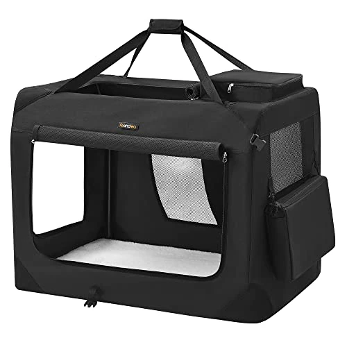Offerta a tempo: FEANDREA Trasportino per Cani, Gabbia Pieghevole per Animali Domestici, Taglia XXL, Tessuto Oxford e Maglia, Traspirante, Portatile, Struttura in Metallo, con Manici e Tasche, 91 x 63 x 63 cm, Nero PDC90H - 0.00% da 89.99 € a 89.99 €