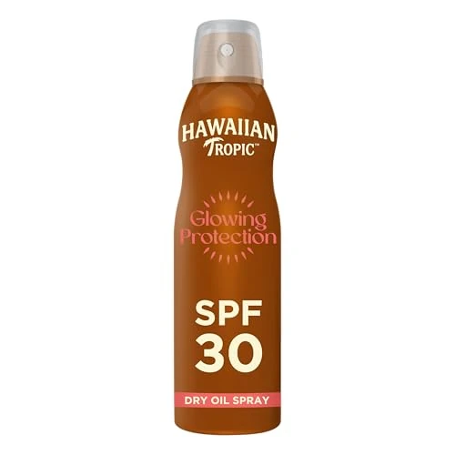 Hawaiian Tropic - Protective Bruma Aceite Seco SPF 30 - Protección Alta - Bronceador en Spray - Sabor Exótico de Coco y Mango. Formato Bruma: 180 ml