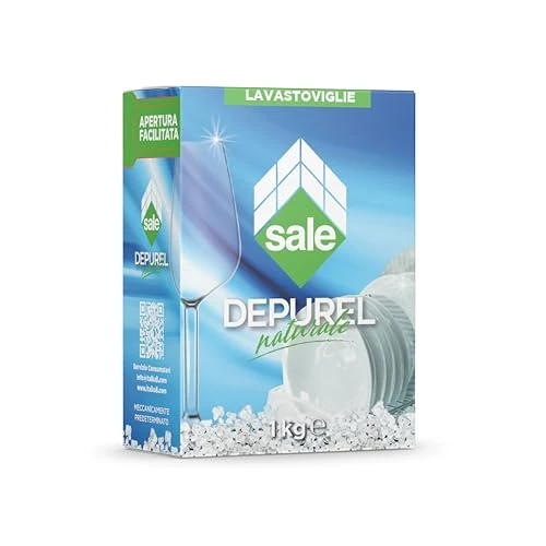 Offerta a tempo: DEPUREL - Sale in cristalli per lavastoviglie - Astuccio da 1 kg - 61% da 4.62 € a 1.80 €