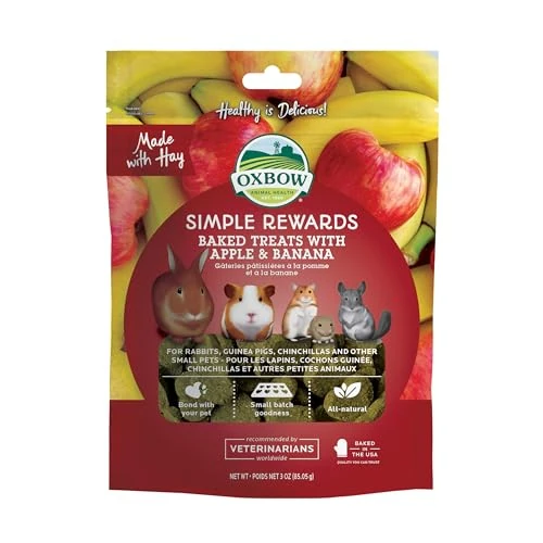 Oxbow Apple and Banana Simple Rewards Baked Treats, 60 g (Pack of 1)