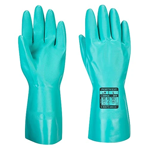 Portwest A810 Nitrosafe Chemische Handschoen, Normaal, Grootte M, Groen