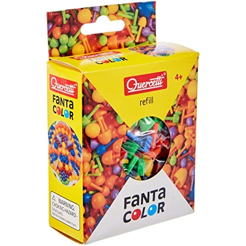 Offerta a tempo: Quercetti Fantacolor Refill, Ricarica di 200 Chiodini Quadrati 10mm in 5 Colori, Giochi Educativi Bambini 3 Anni, Mosaico Creativo, Accessori - 0.00% da 7.04 € a 7.04 €